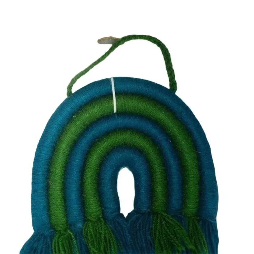 Boho woven macrame Rainbow Green‎ blue Wall Hanging Decor decorations